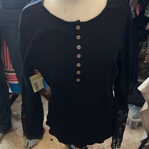 Elegant Black Button-Down Women's Top